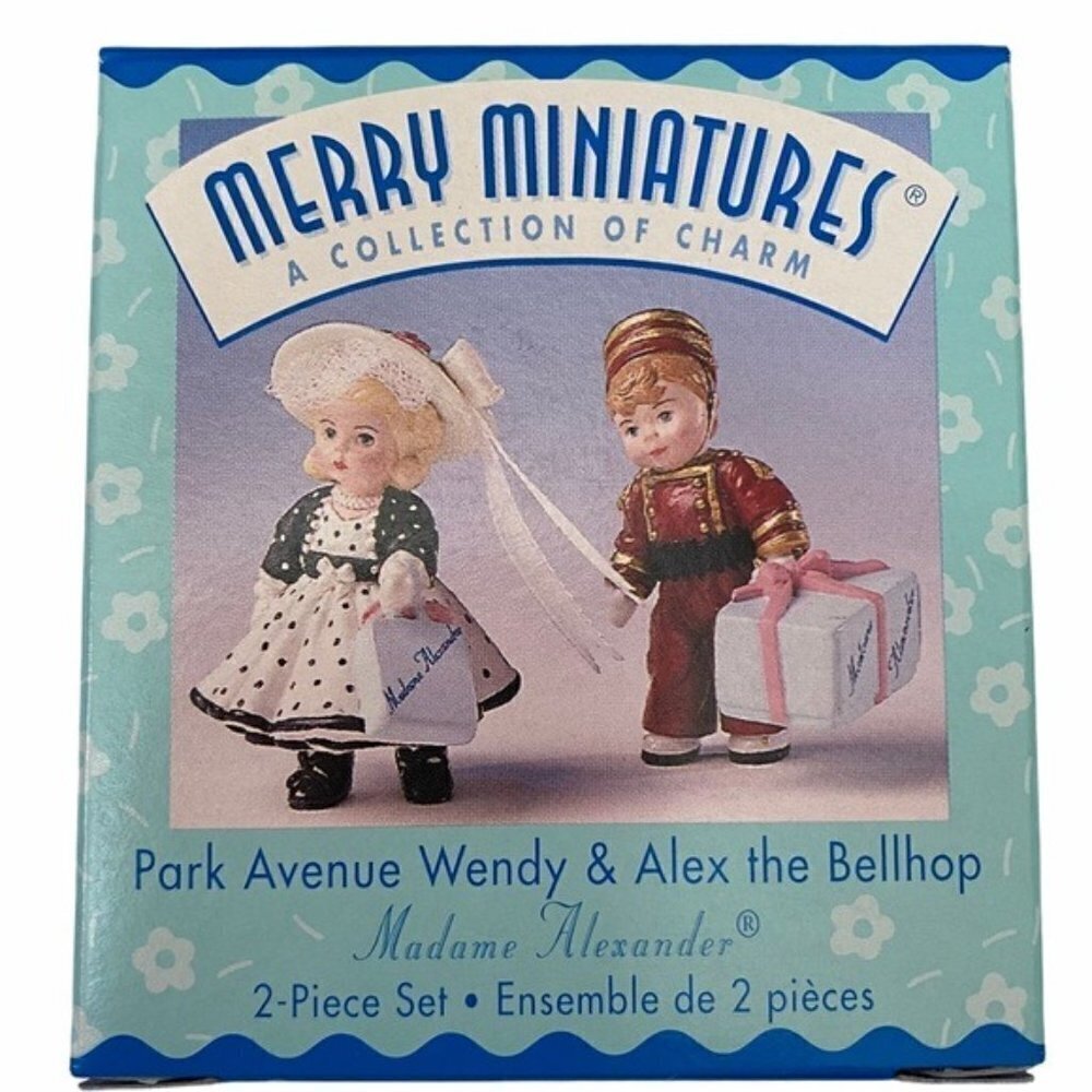 Hallmark Merry Miniatures Madame Alexander Park Ave Wendy and Alex the Bellhop